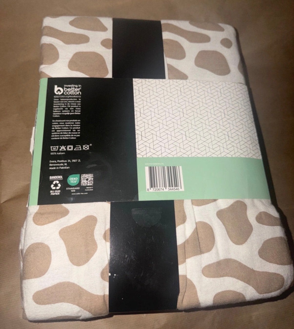 Villa Volance Dekbedovertrek Flanel 1 Persoons - Koeienprint, Huis en Inrichting, Eenpersoons, Dekbedovertrek, Katoen, Nieuw