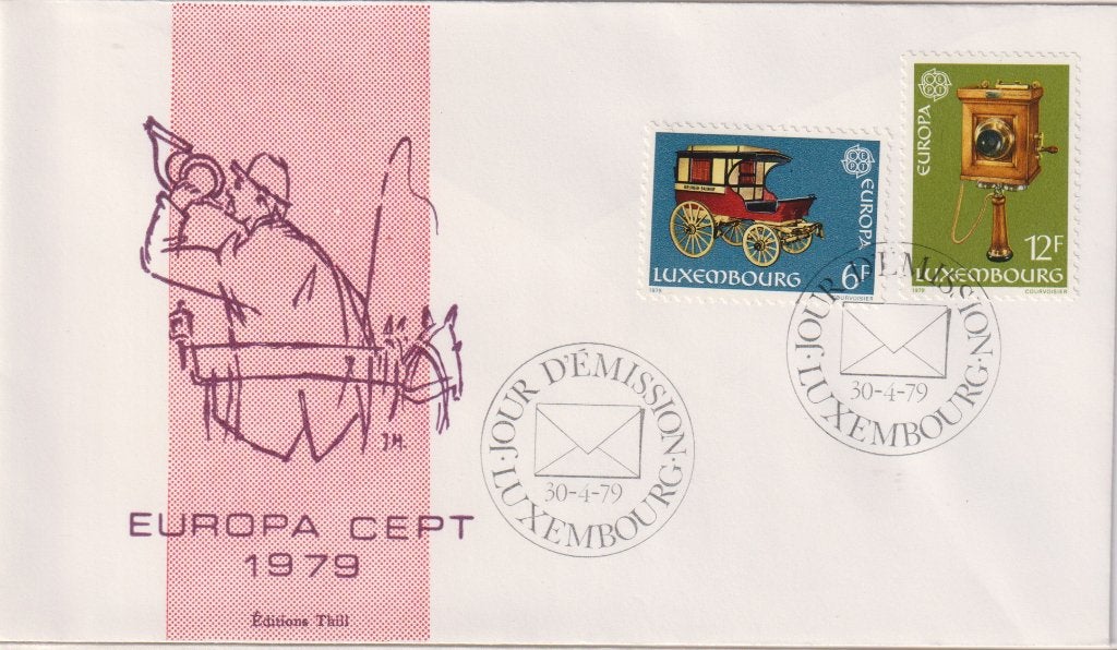 Luxemburg 1978 EUROPA POSTkoets telefoon S197, Verzenden, Onbeschreven, Europa