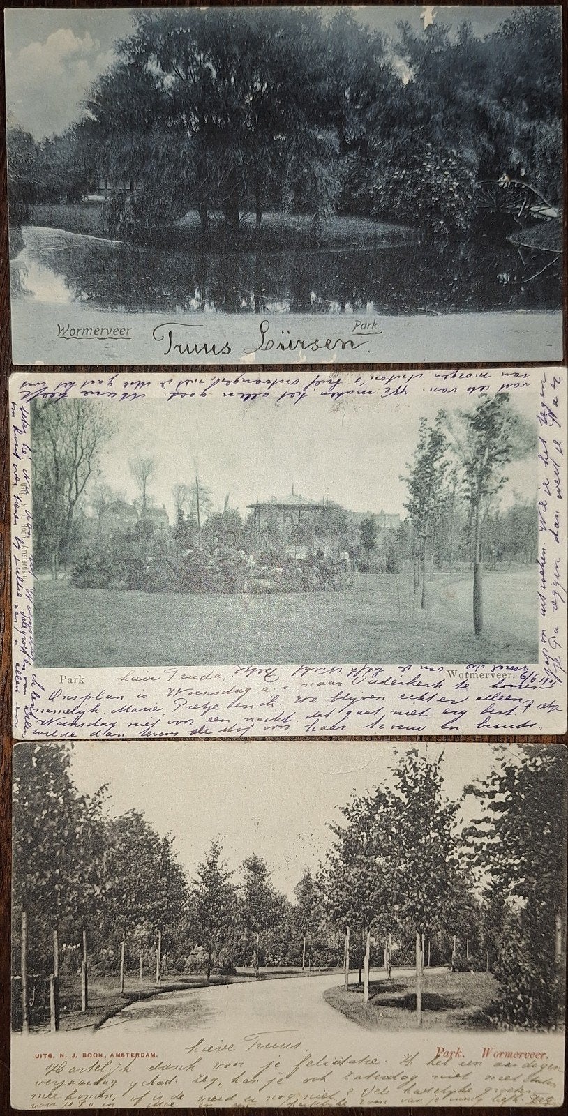 3x Wilhelminapark Wormerveer • 1901 • 1904 • 1906, Verzenden, Voor 1920, Gelopen, Noord-Holland