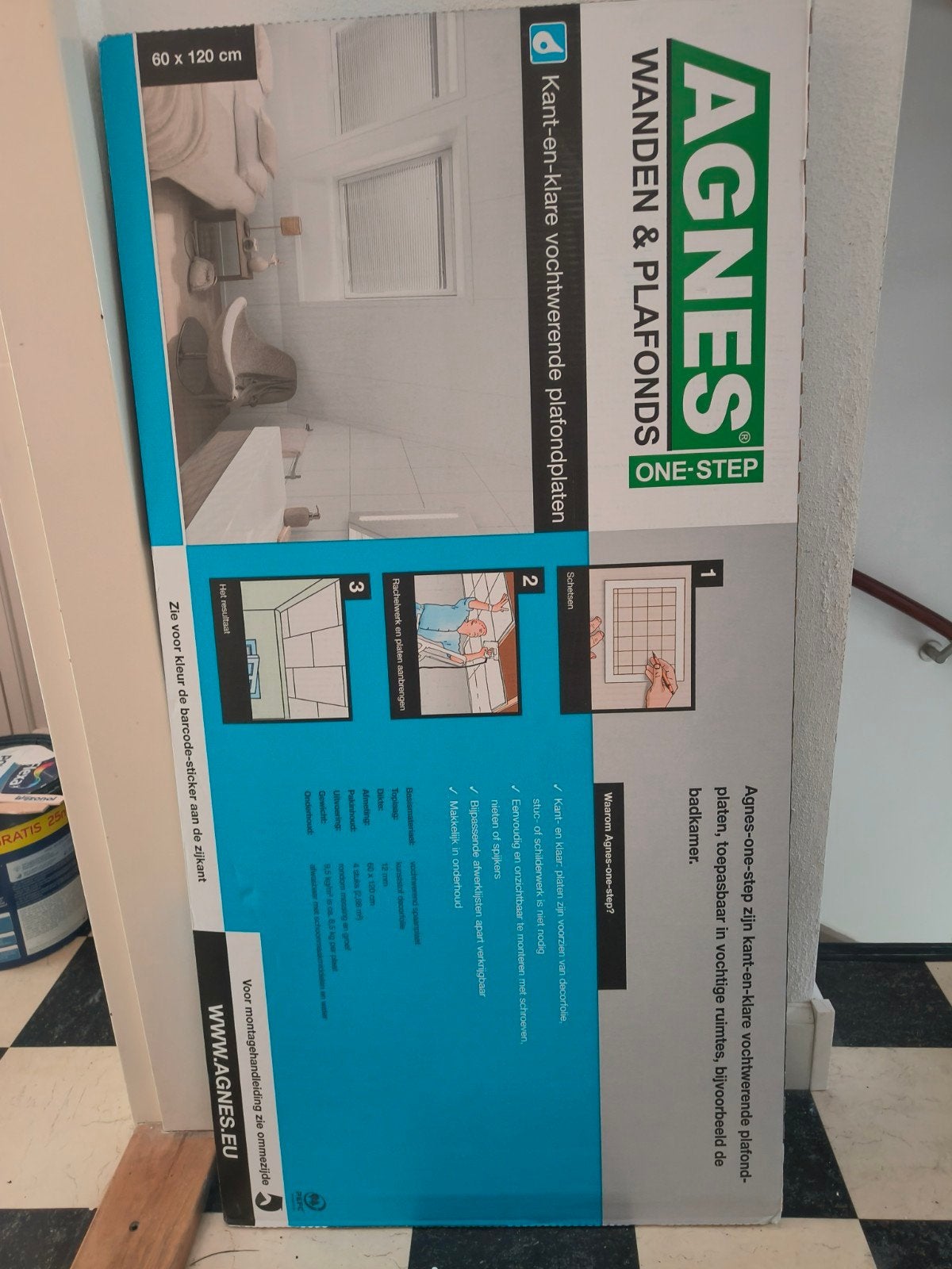 Agnes plafondplaten vochtbestendig wit stuc 60x120 cm, Doe-het-zelf en Verbouw, Ophalen
