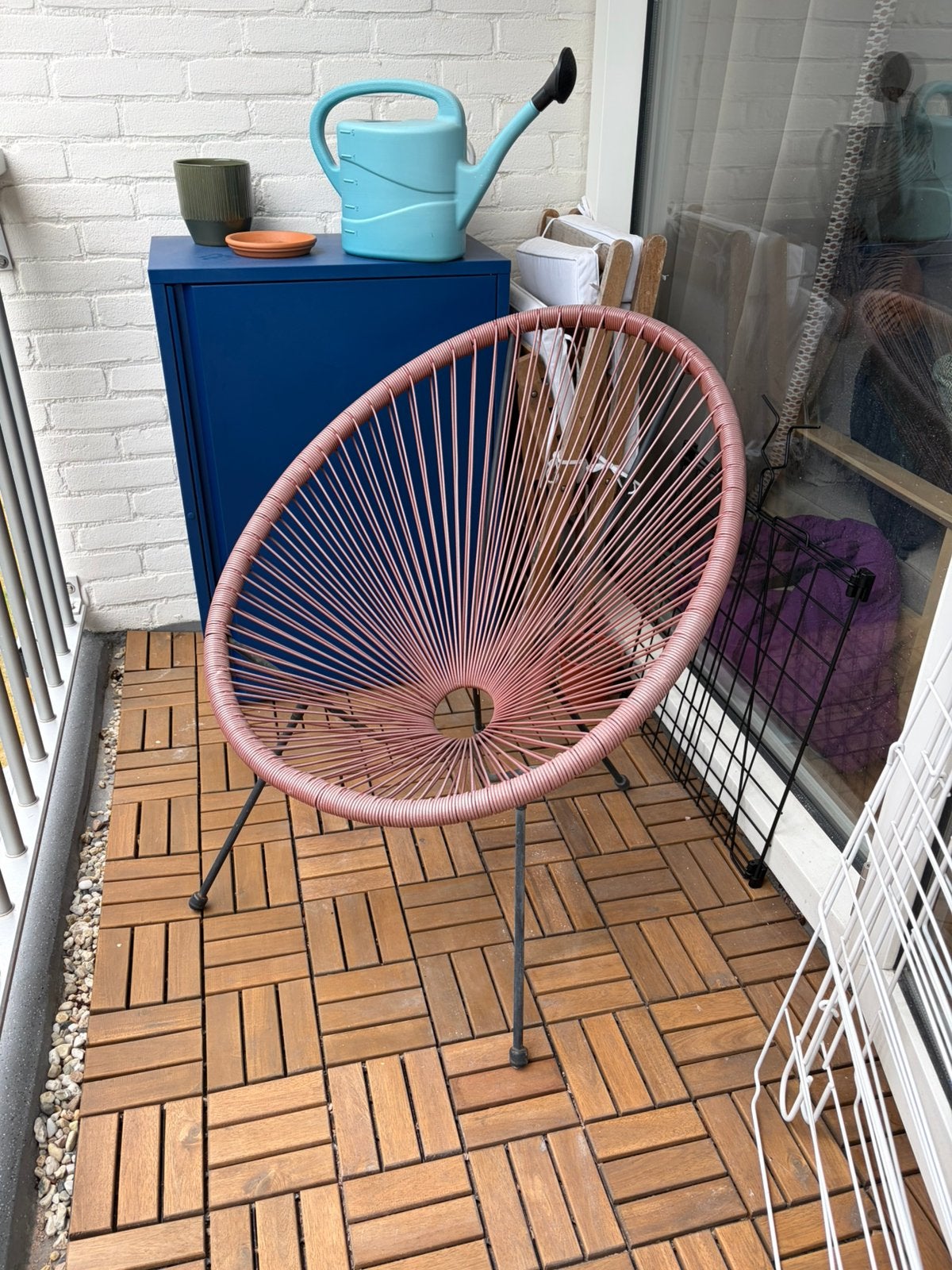 Balkon/tuin lounge draad stoelen 2x, Ophalen, Gebruikt, Kunststof
