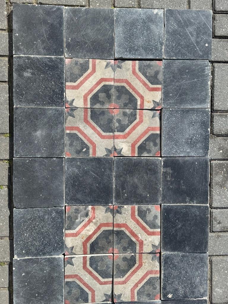 Antieke cementtegel patroon 1.8m2~, Minder dan 10 cm, Gebruikt, Steen of Klei, Minder dan 50 cm