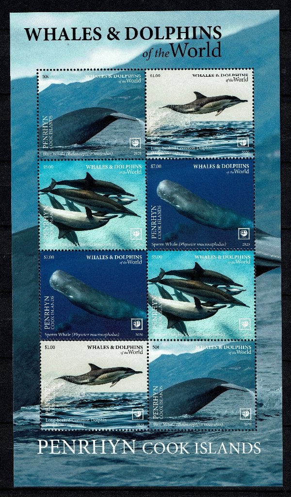 PENRHYN 2020 PF BLOK DOLFIJNEN WALVISSEN ZEEZOOGDIEREN 1, Ophalen of Verzenden, Postfris, Dier of Natuur