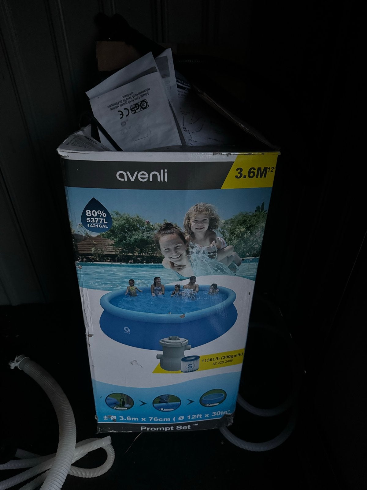 Avenli Opzetzwembad 3.6M, Ophalen, Minder dan 80 cm, Rond, 300 cm of meer