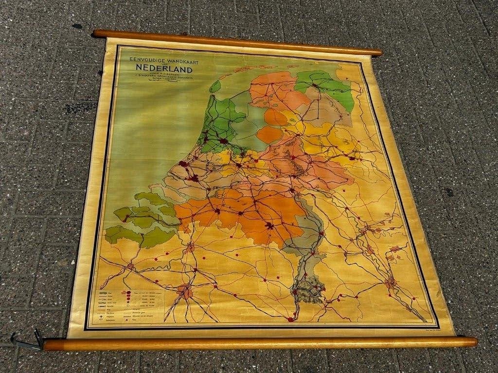 Eenvoudige wandkaart van Nederland, Ophalen of Verzenden, Aardrijkskunde