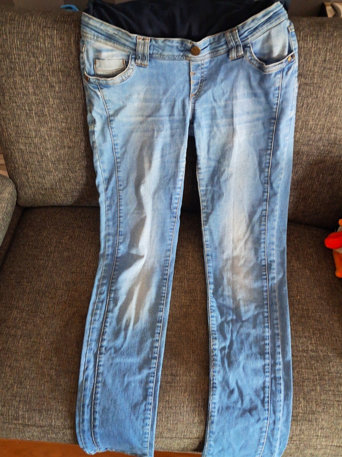 Zwangerschap jeans, Kleding | Dames, Blauw, Maat 42/44 (L), Ophalen of Verzenden, Zo goed als nieuw