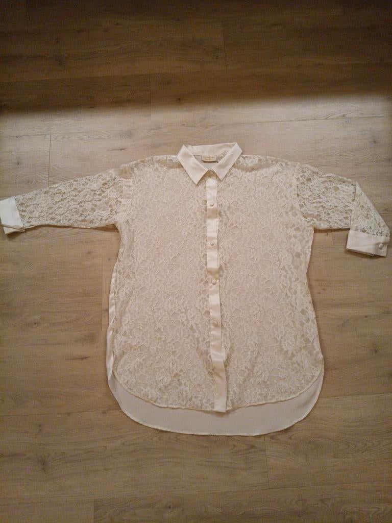 Vintage Victoria's Secret Gold Label Kanten Blouse, Beige, Ophalen of Verzenden, Zo goed als nieuw, Maat 36 (S)