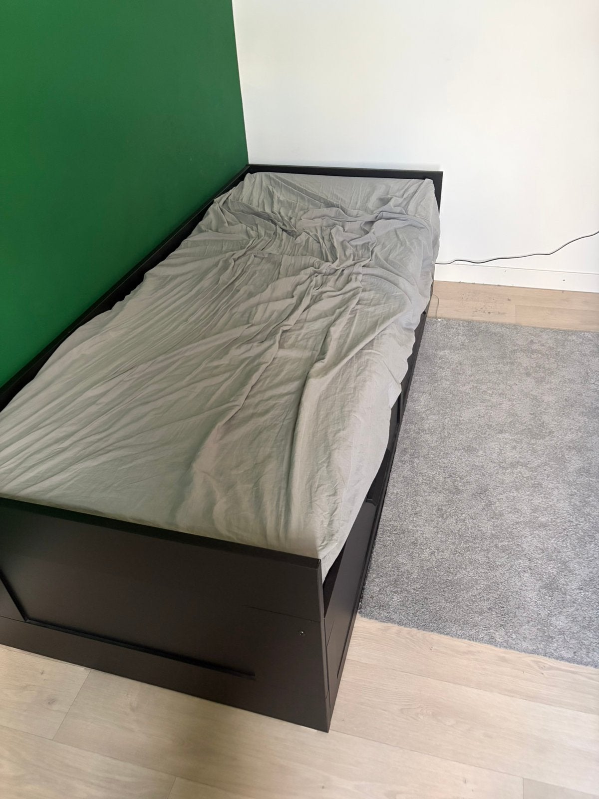 Ikea Brimnes bed 80*200cm uitklapbaar, Ophalen, Verstelbaar, Zwart, Tweepersoons