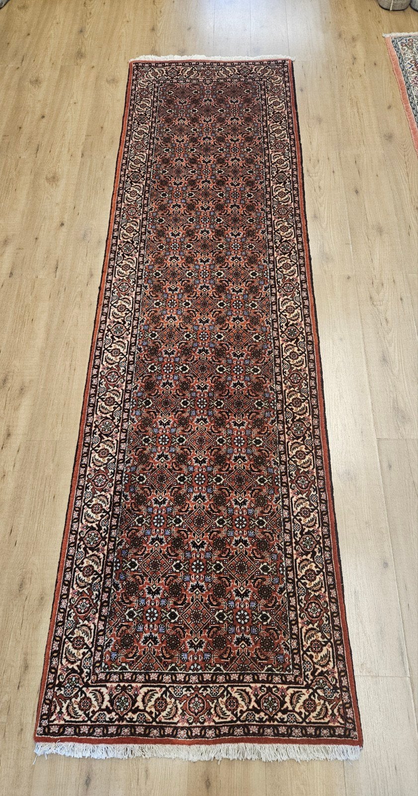 Handgeknoopt perzisch tapijt loper bidjar 290x85