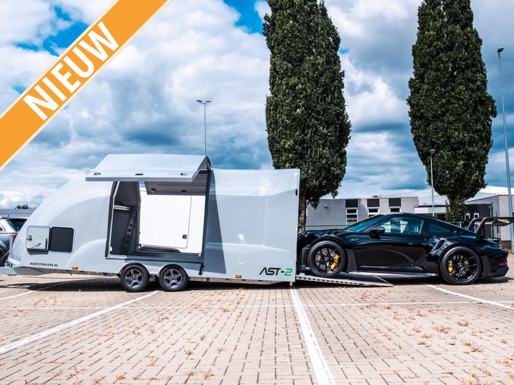 NIEUW AST-2 Gesloten polyester aanhangwagen autotransporter, Auto diversen, Nieuw