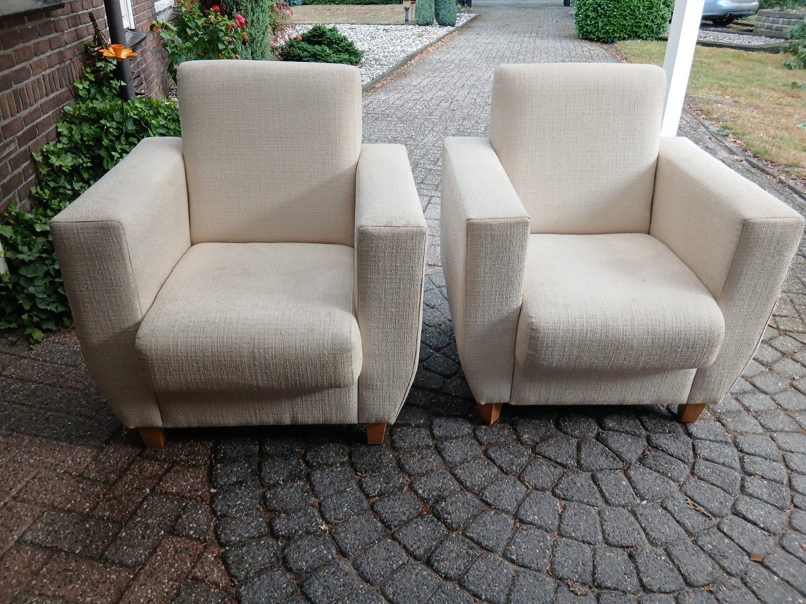 Witte fauteuils GRATIS, Ophalen, Gebruikt, 75 tot 100 cm, 75 tot 100 cm