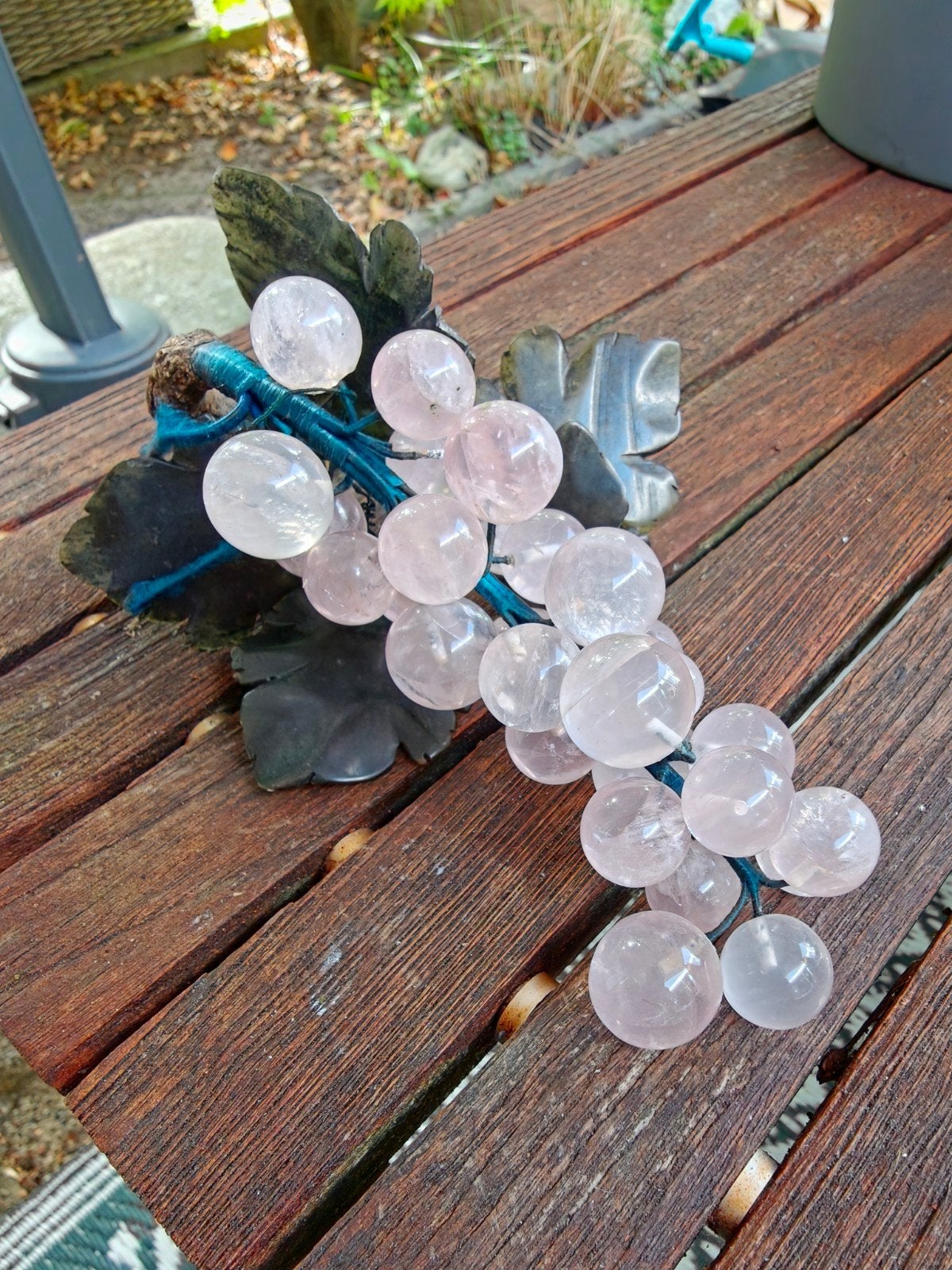 Decoratieve tros glazen druiven met bladeren, Verzenden
