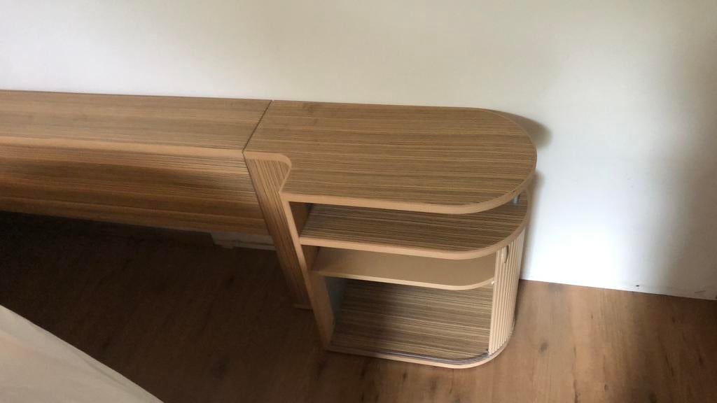 Achterwand auping auronde beige, Huis en Inrichting, Slaapkamer | Bedden, Gebruikt, Tweepersoons, 180 cm, Overige maten, Overige materialen