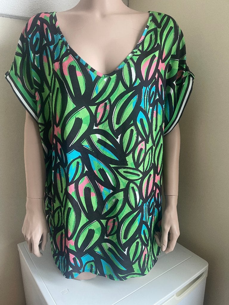 ZGAN Blouse met V-hals van Studio Lolaliza, maat 50/52, Meerkleurig, Blouse of Tuniek, Ophalen of Verzenden, Zo goed als nieuw