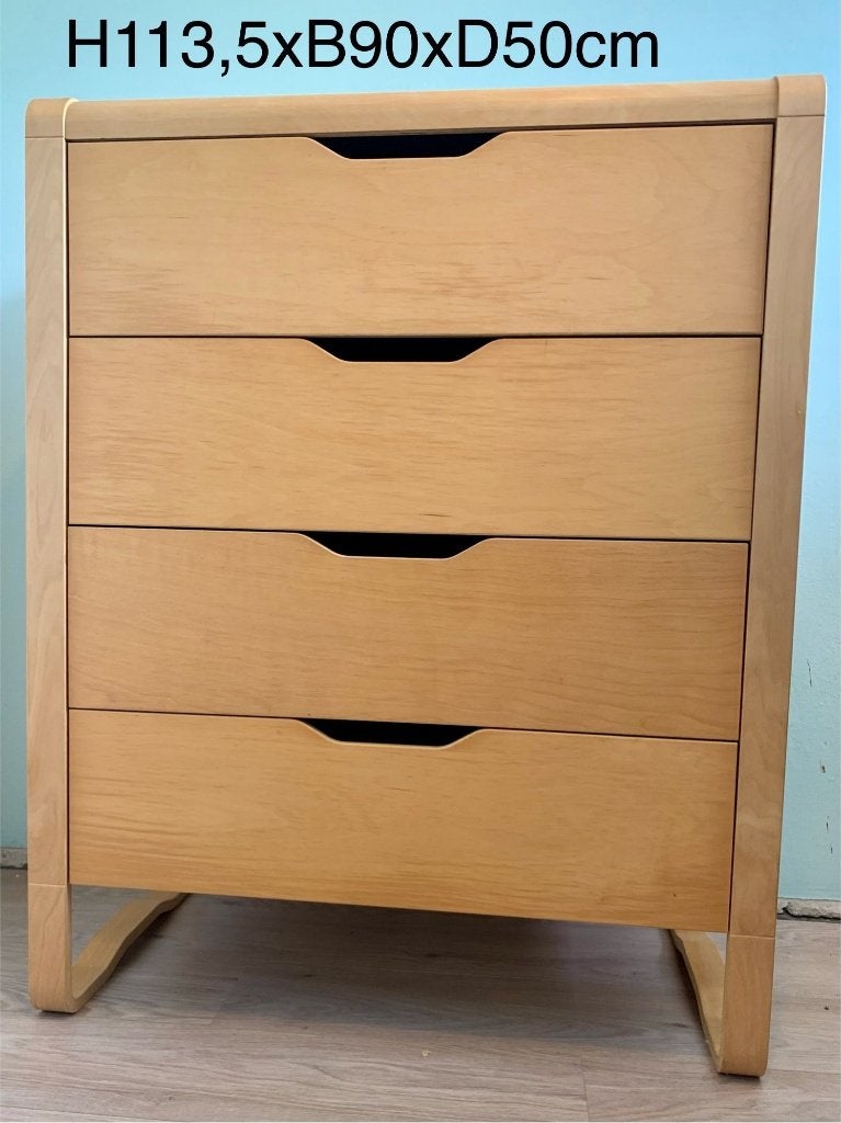Vintage minimalistische design ladekast, Ophalen, Gebruikt, 100 tot 150 cm, 50 tot 100 cm