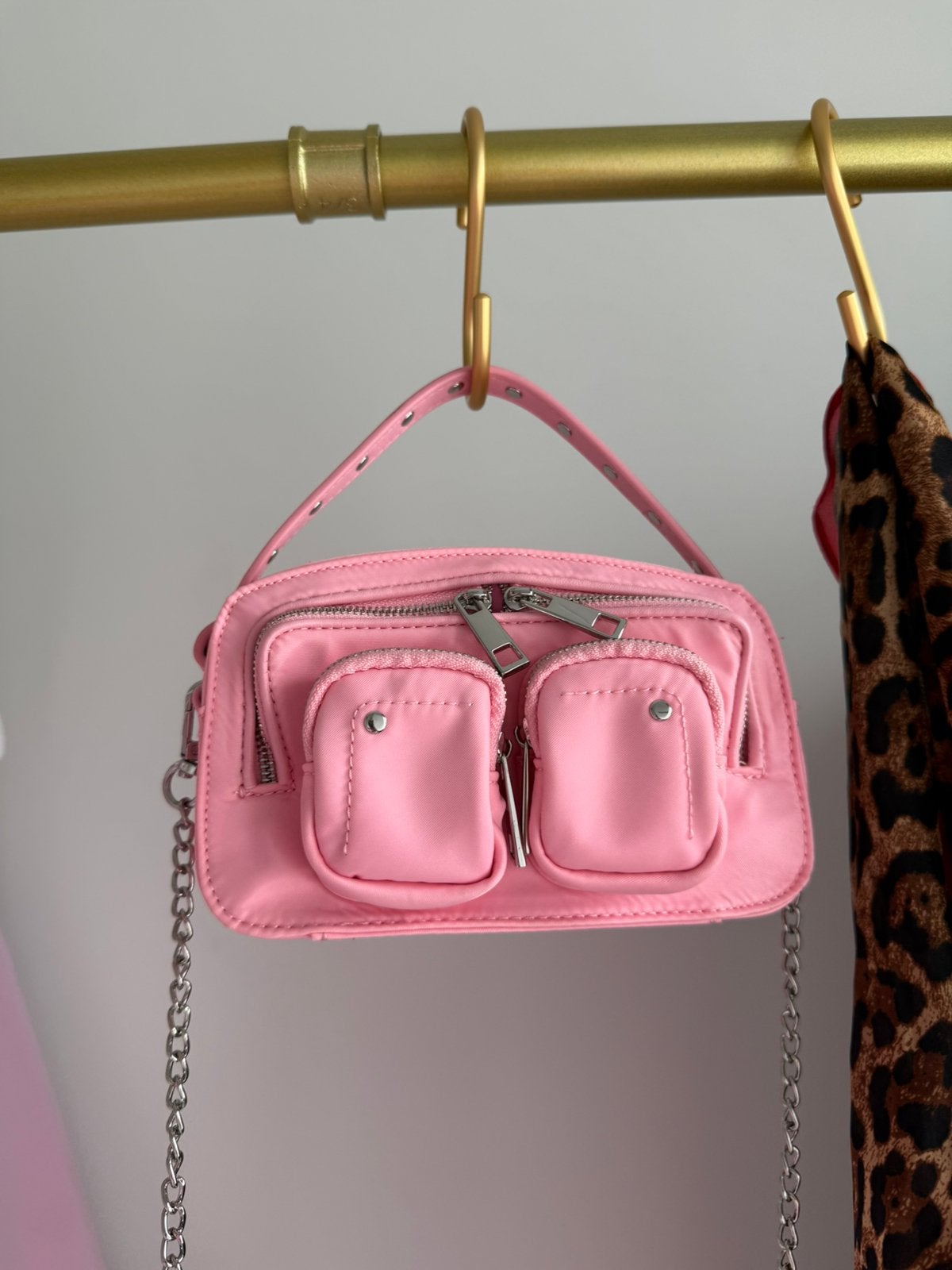 Nunoo Helena City Pink Nylon, Ophalen, Nieuw, Roze, Handtas