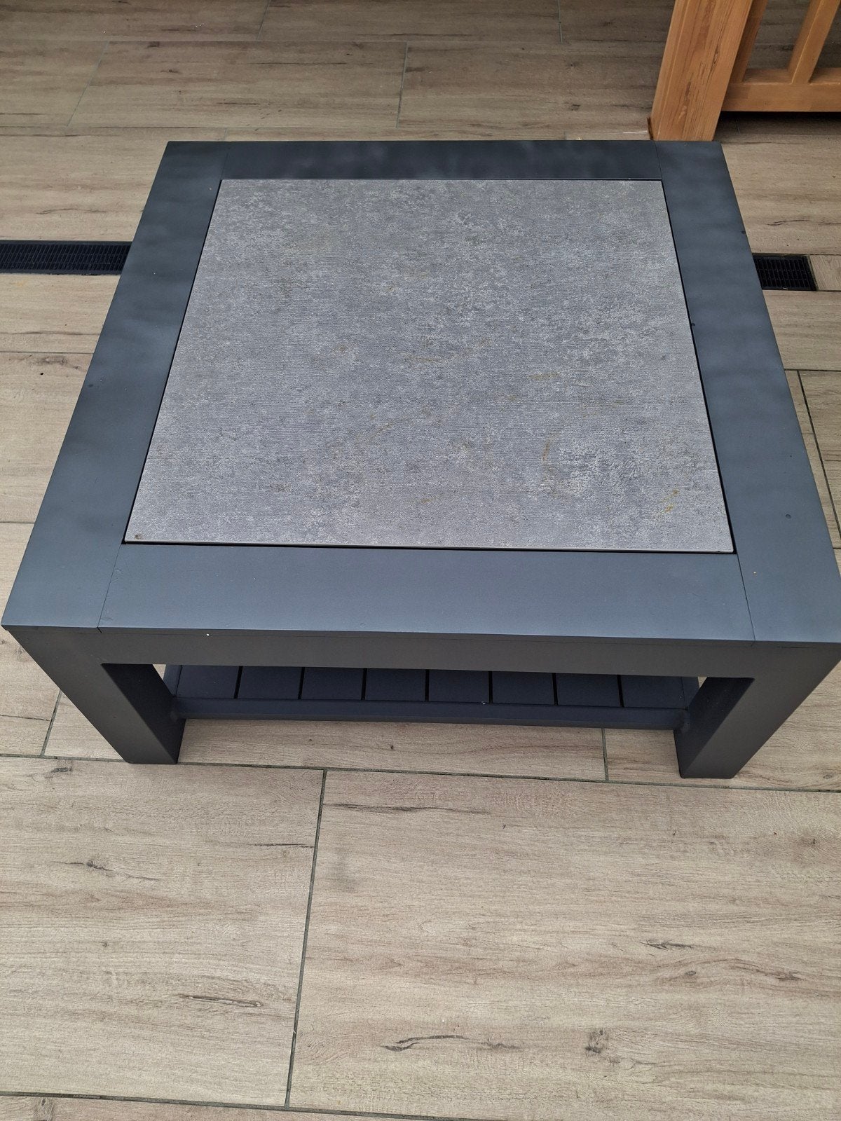 LIFE Outdoor Living tafel met tegelblad, Tuin en Terras, Ophalen of Verzenden, Gebruikt, Vierkant, Aluminium