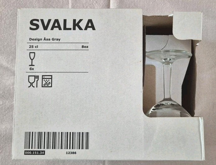 IKEA SVALKA Wijnglazen - Set van 6 (25 cl), Ophalen