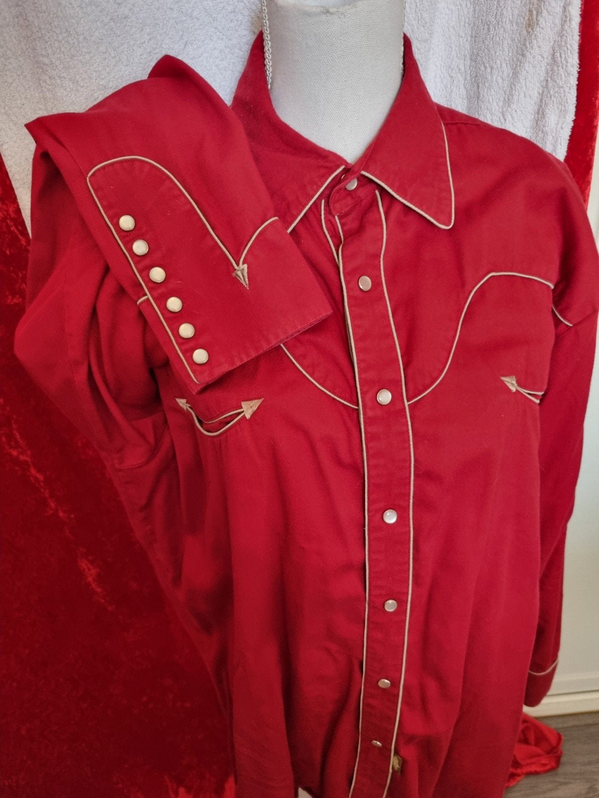 ORIGINELE WESTERN BLOUSE  XL, Heren, Ophalen of Verzenden, Bovenkleding, Rood