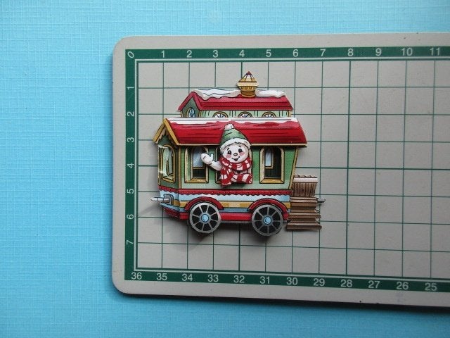 ky381 KERST / wagon / sneeuwpop, Verzenden, Nieuw, Kerst, Overige typen