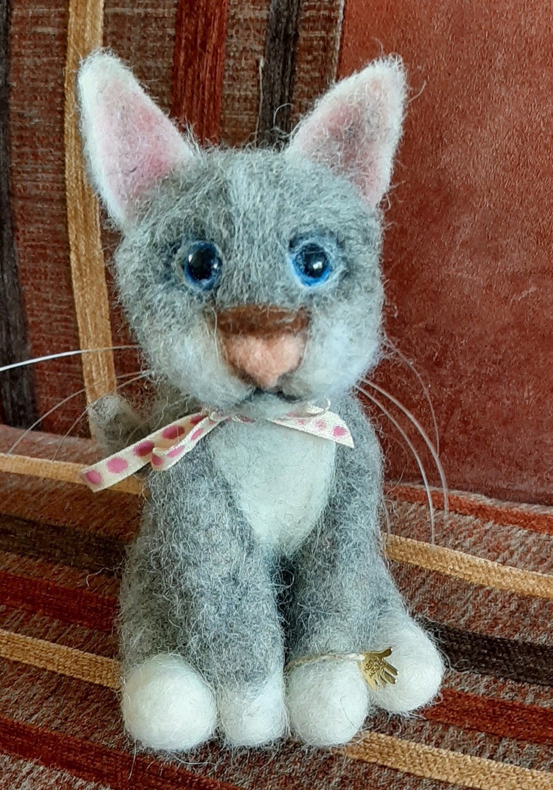 Genaaldvilt Poesje Katje Kitten wol handgemaakte poes, Ophalen of Verzenden
