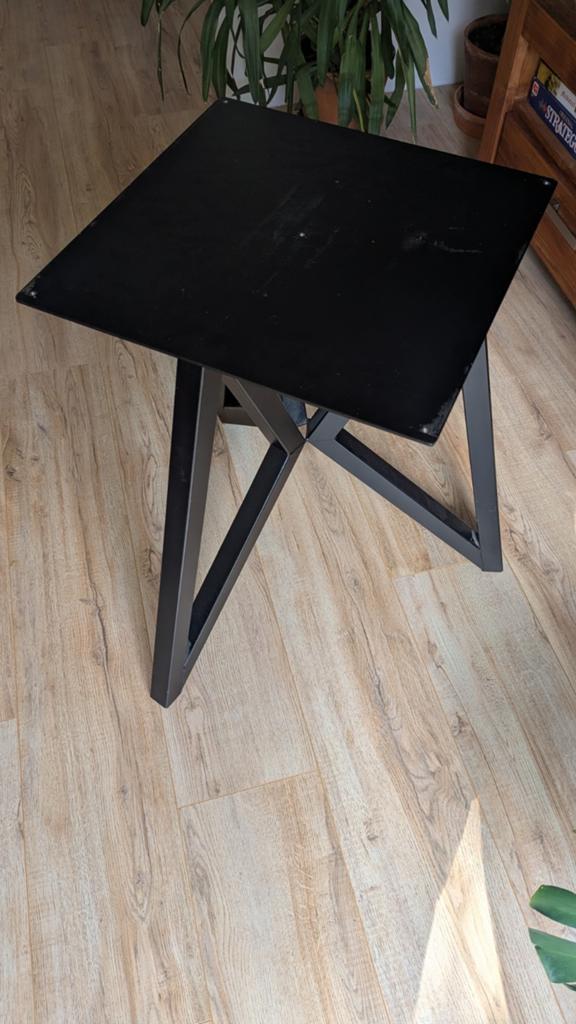 Massief zwaar ijzeren  kruispoot spinpoot driepoot tafel, Ophalen, Tafelpoot, 50 tot 100 cm, Zo goed als nieuw