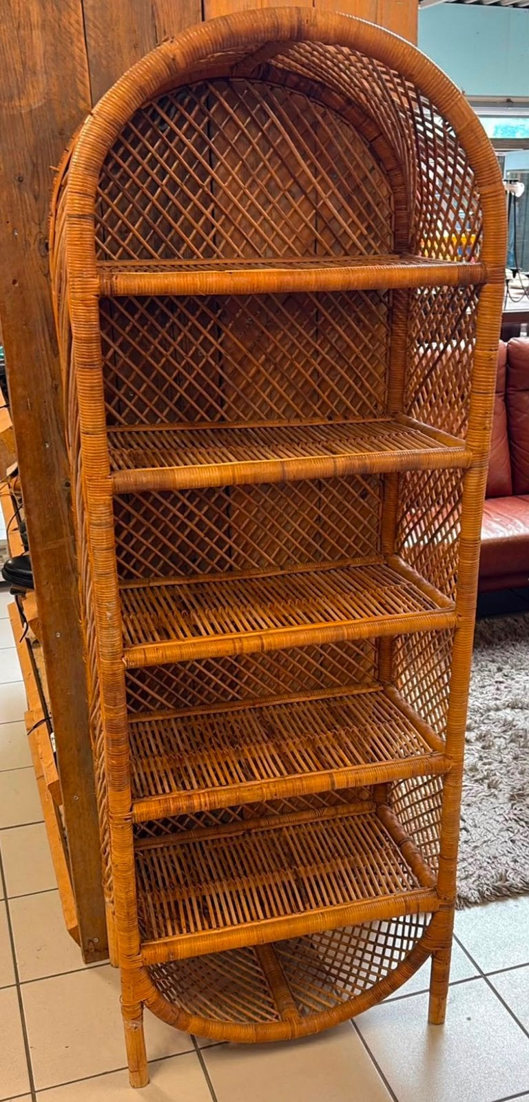 Rotan/rieten boog kast (vintage/boho), Ophalen, Gebruikt