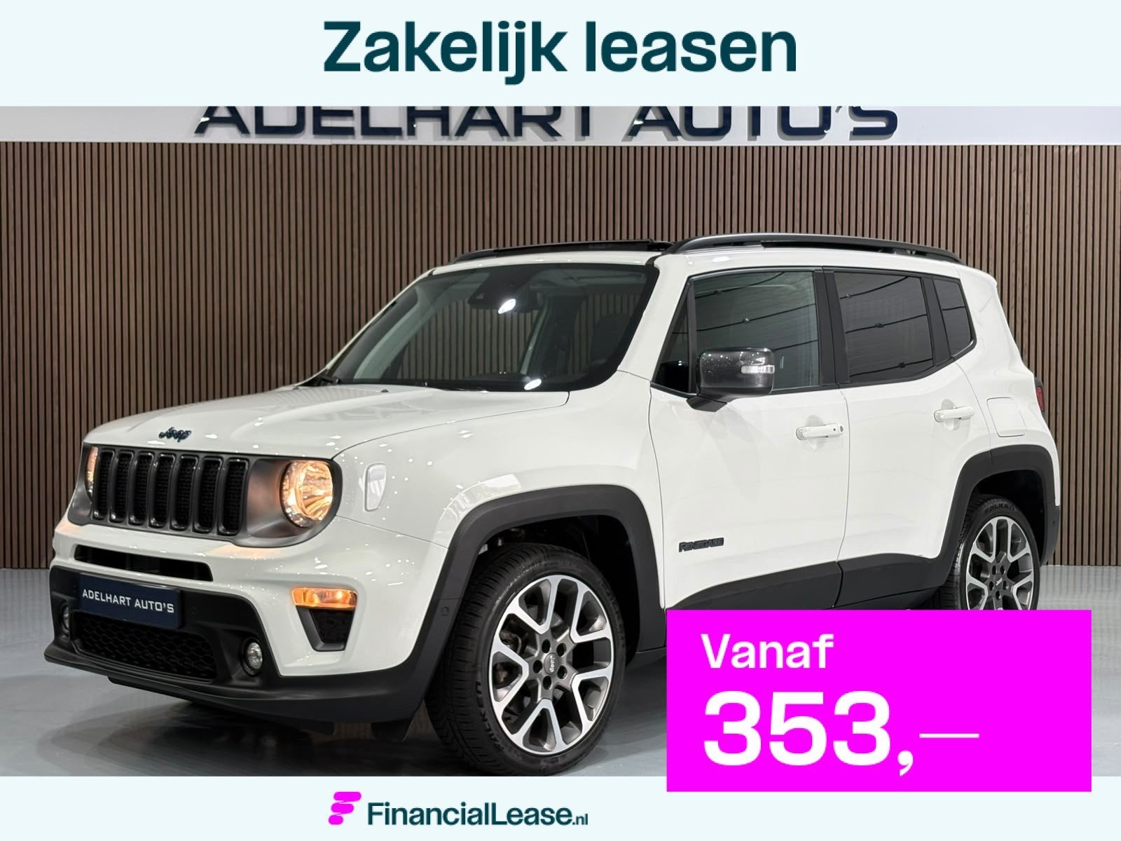 Jeep Renegade 4xe 240 PK Plug-in Hybrid Electric S / Panoram, Automaat, Automatische klimaatregeling, Gebruikt, Wit