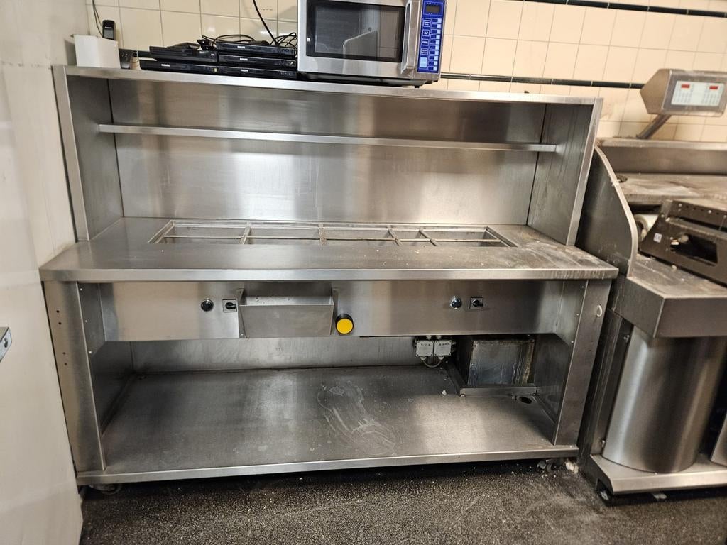 RVS Werkbank met Warmhoudfunctie en Afzuiging, Huis en Inrichting, Ophalen of Verzenden, Gebruikt