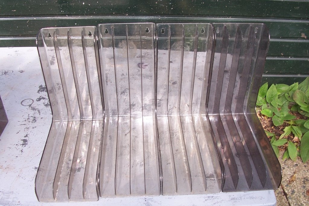 4 plastic Platenstandaards nr 2, Ophalen of Verzenden, Gebruikt, 12 inch, LP