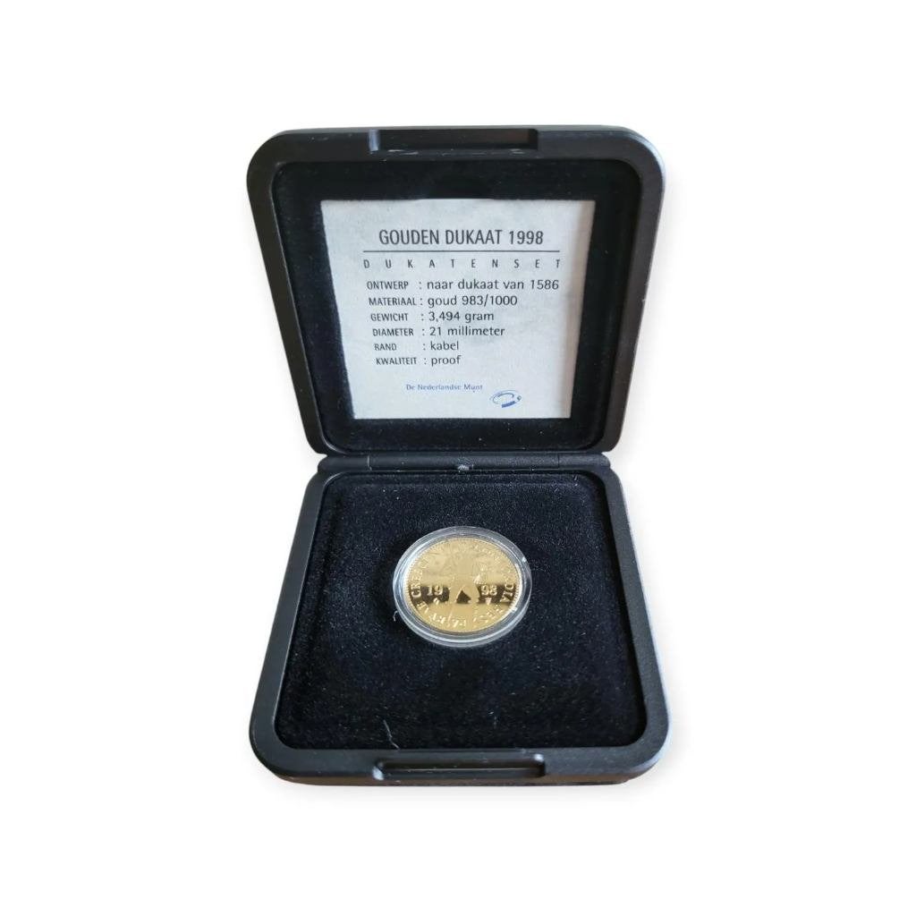 Nederland Gouden Dukaat 1998 in cassette, Ophalen of Verzenden, Goud
