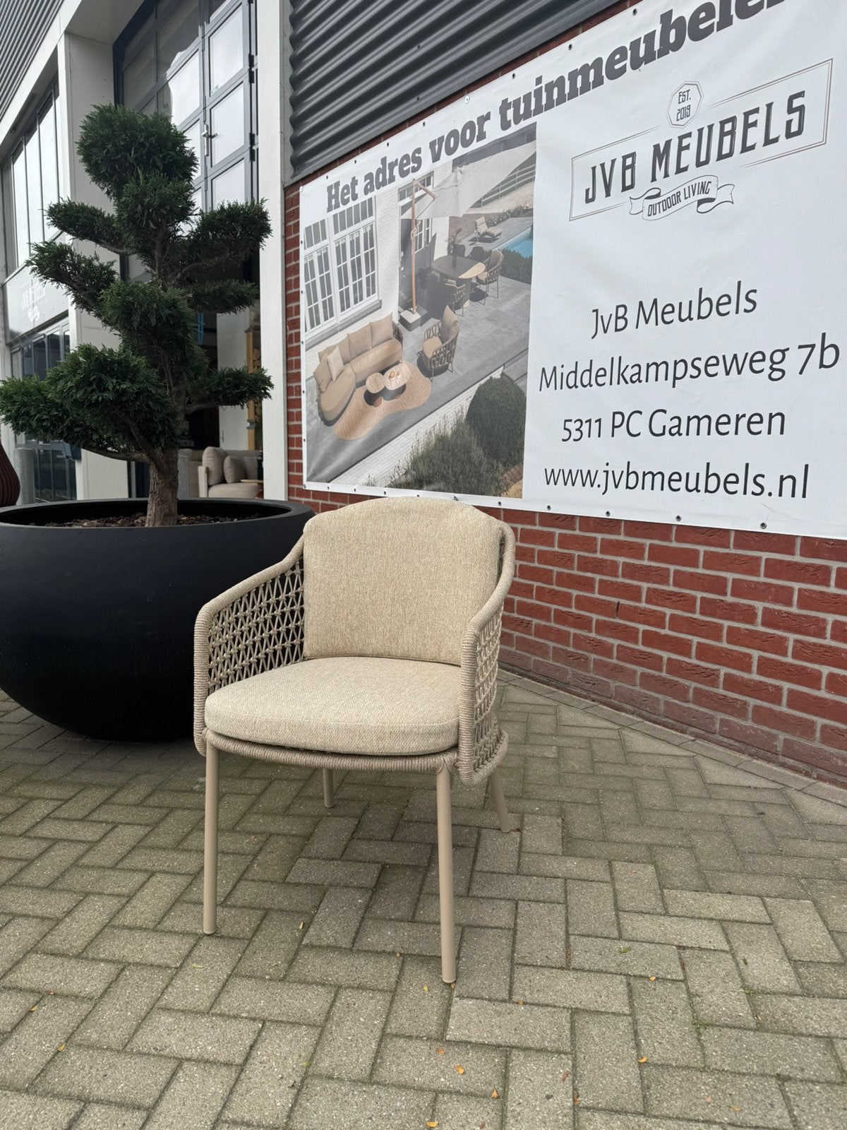 4 Seasons outdoor Puccini dining stoel latte, Tuin en Terras, Ophalen of Verzenden, Zo goed als nieuw