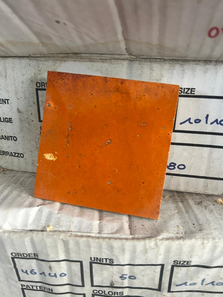 Vintage 10x10 wand tegeltjes oranje en blauw gMosaic Factory, Doe-het-zelf en Verbouw, Metselstenen, Ophalen, Zo goed als nieuw