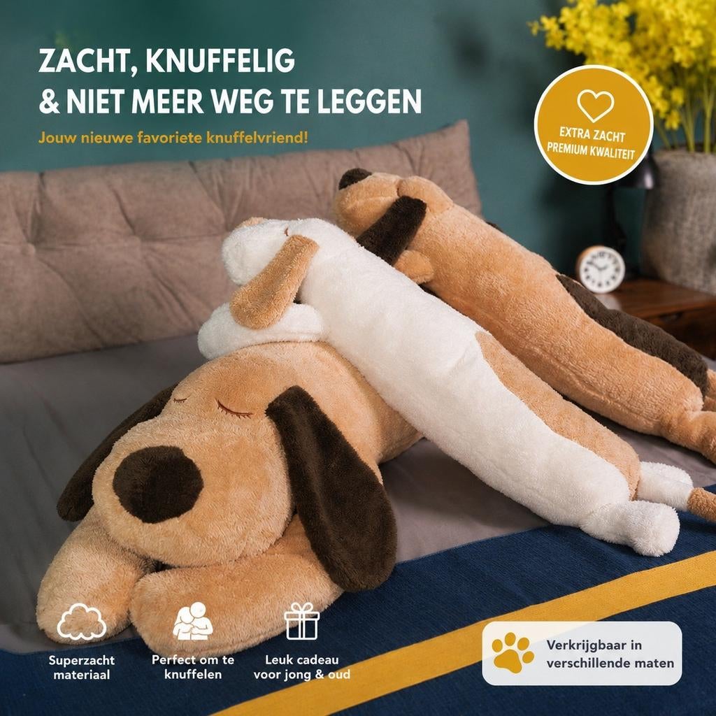 Hondknuffels 100cm / 130cm / 150cm / 180cm, 2274rp, Overige karakters, Nieuw, Wasbaar