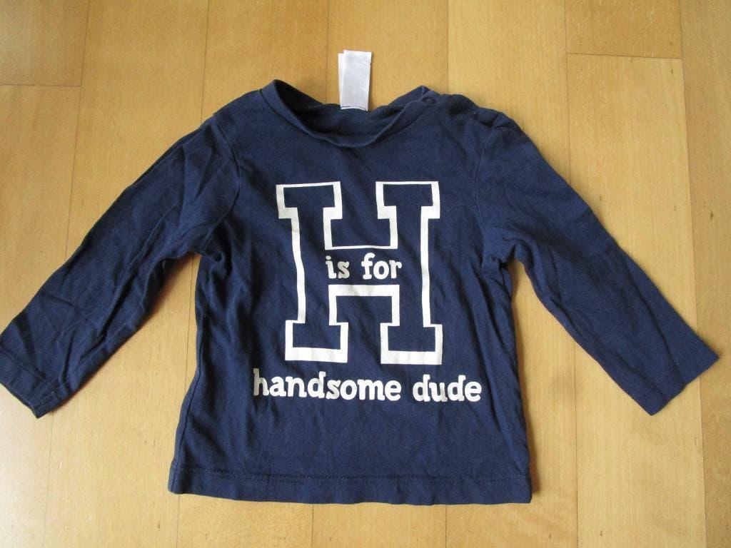Stoere longsleeve  - Handsome Dude - maat 74, Babyclub, Ophalen of Verzenden, Zo goed als nieuw, Jongetje