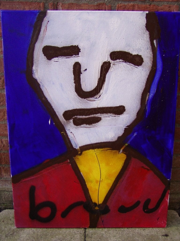Brood schilderij, Ophalen, Figuren, Handgeschilderd, Olieverf