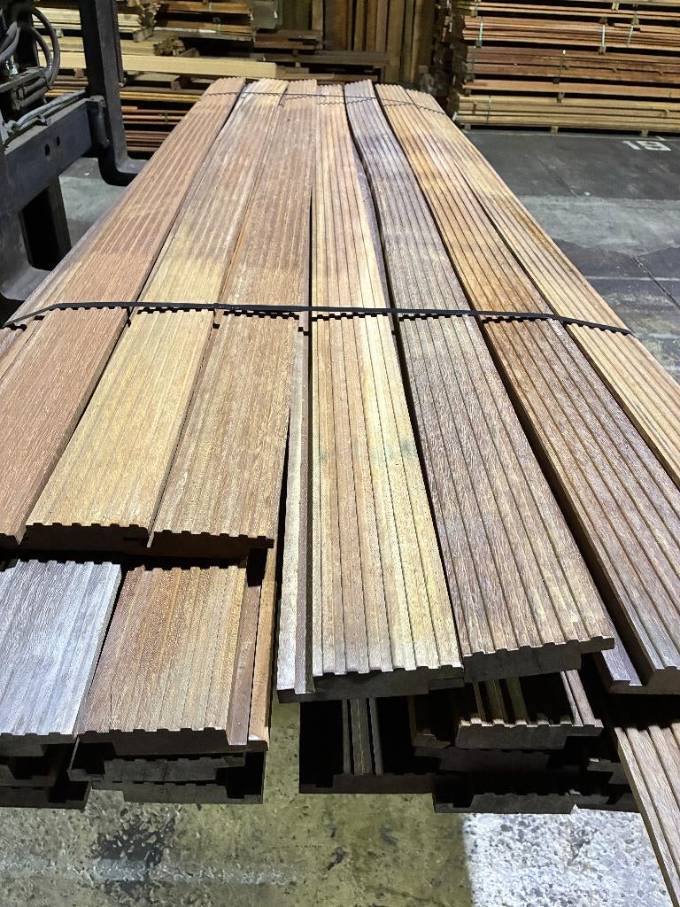 Vlonderplanken-planken-Schutting-Hardhout-Azobe-35x140mm, Ophalen, Nieuw, Hout