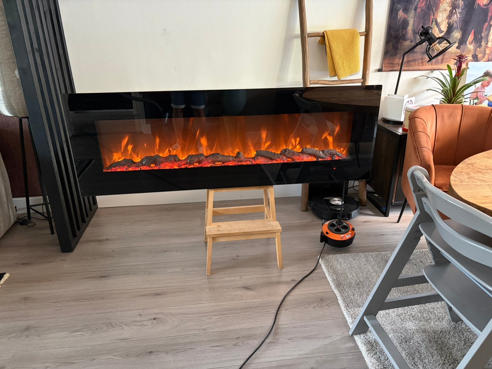 Sfeerhaard 152cm - elektrische inbouwhaard - hanghaard led, Ophalen, Zo goed als nieuw, Inbouwhaard, Elektrische haard