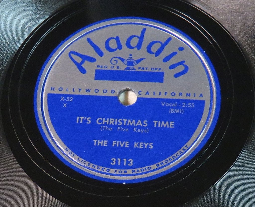 The Five Keys It's Christmas Time 78 toeren 78rpm Doowop, Gebruikt, 10 inch, Ophalen of Verzenden, Overige typen