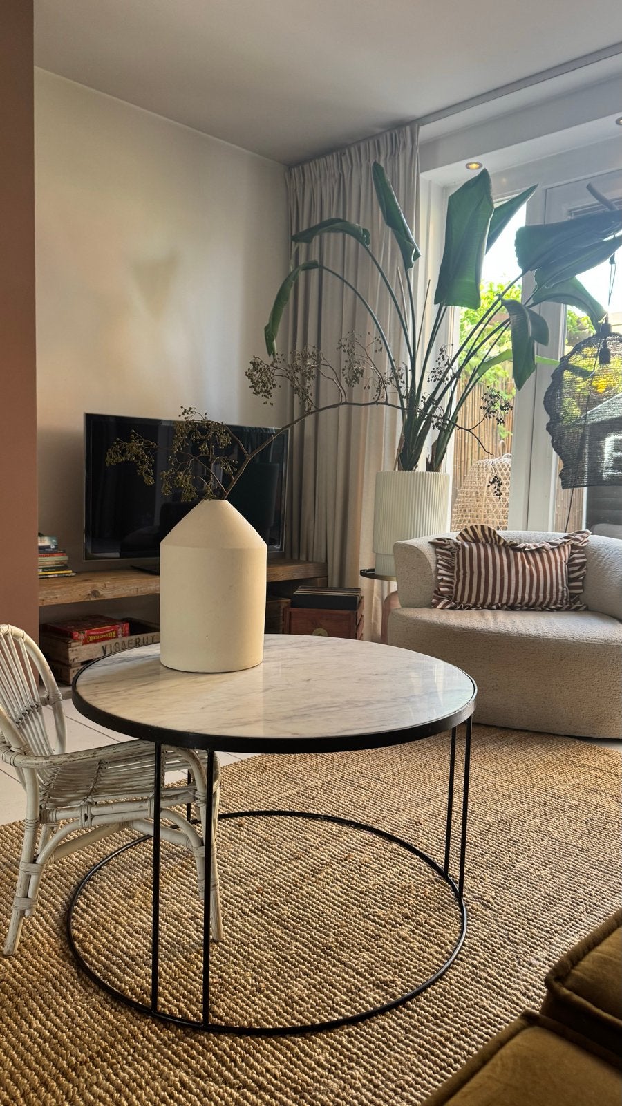 Ronde salontafel met marmeren blad, Ø 81 cm, Ophalen, Gebruikt, Rond, 50 tot 100 cm