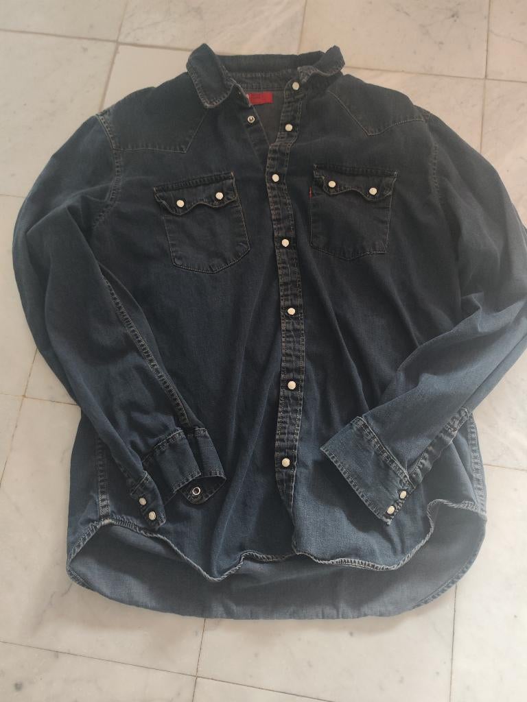 Levi's Spijker overhemd XL, Blauw, Ophalen of Verzenden, Gedragen, Halswijdte 43/44 (XL)