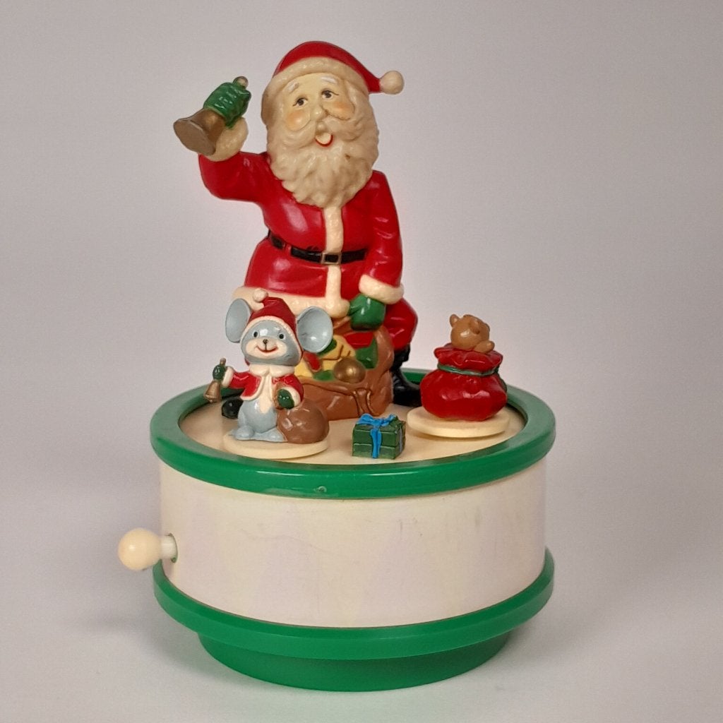 Vintage speeldoosje kerstman - Santa Claus kerst muziekdoos, Diversen, Ophalen of Verzenden, Gebruikt