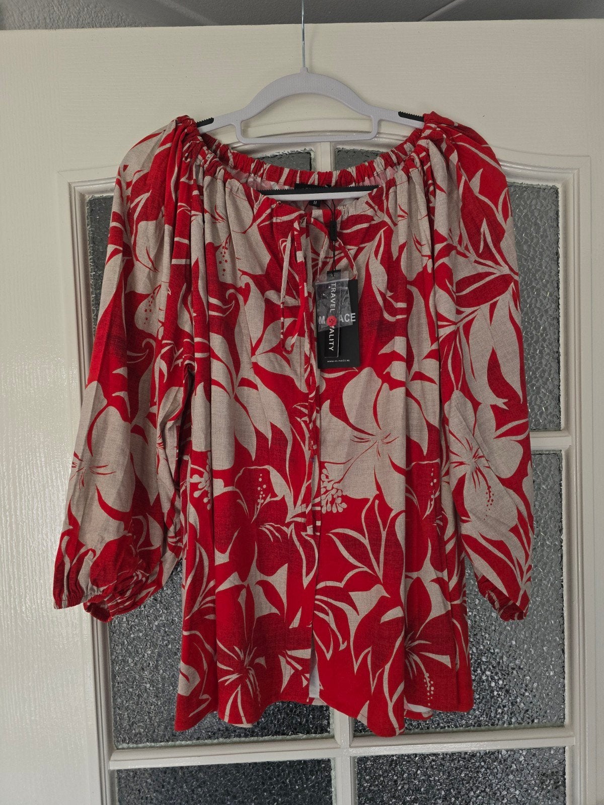 nieuw mi piace red topical hibiscus m l, Ophalen of Verzenden, Nieuw, Maat 46/48 (XL) of groter, Rood