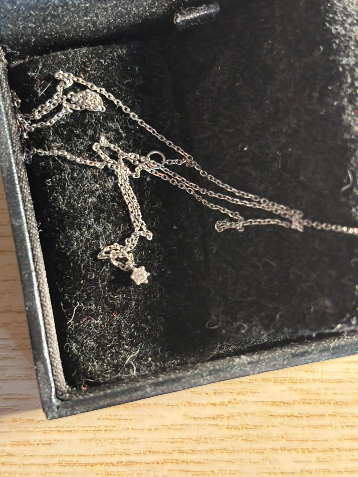 Siebel 14 krt witgouden ketting met diamanthanger, Sieraden, Tassen en Uiterlijk, Kettingen, Ophalen of Verzenden, Zo goed als nieuw