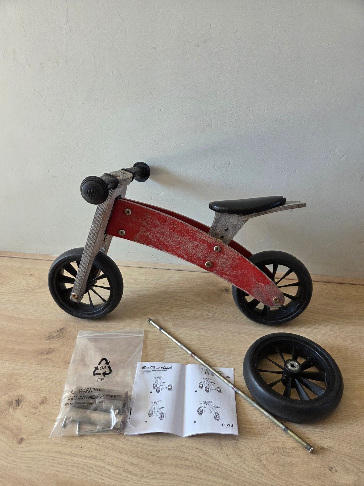 Bandits and Angels Houten Loopfiets - Rood, Ophalen of Verzenden, Gebruikt, Loopfiets
