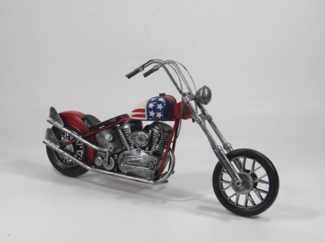 Handgemaakt metalen Easy Rider Chopper model - Rood/Amerikaa, Ophalen of Verzenden, Nieuw
