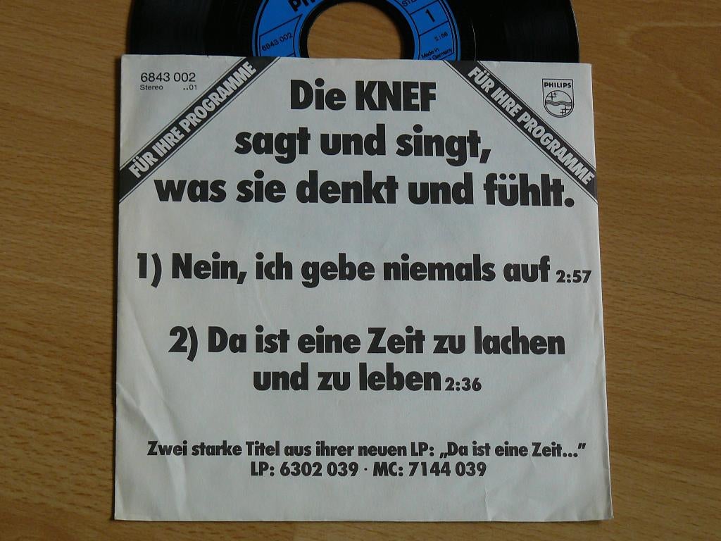 promo single Hildegard Knef * Nein ich gebe niemals auf, Cd's en Dvd's, Vinyl Singles, Verzenden, Gebruikt, Pop