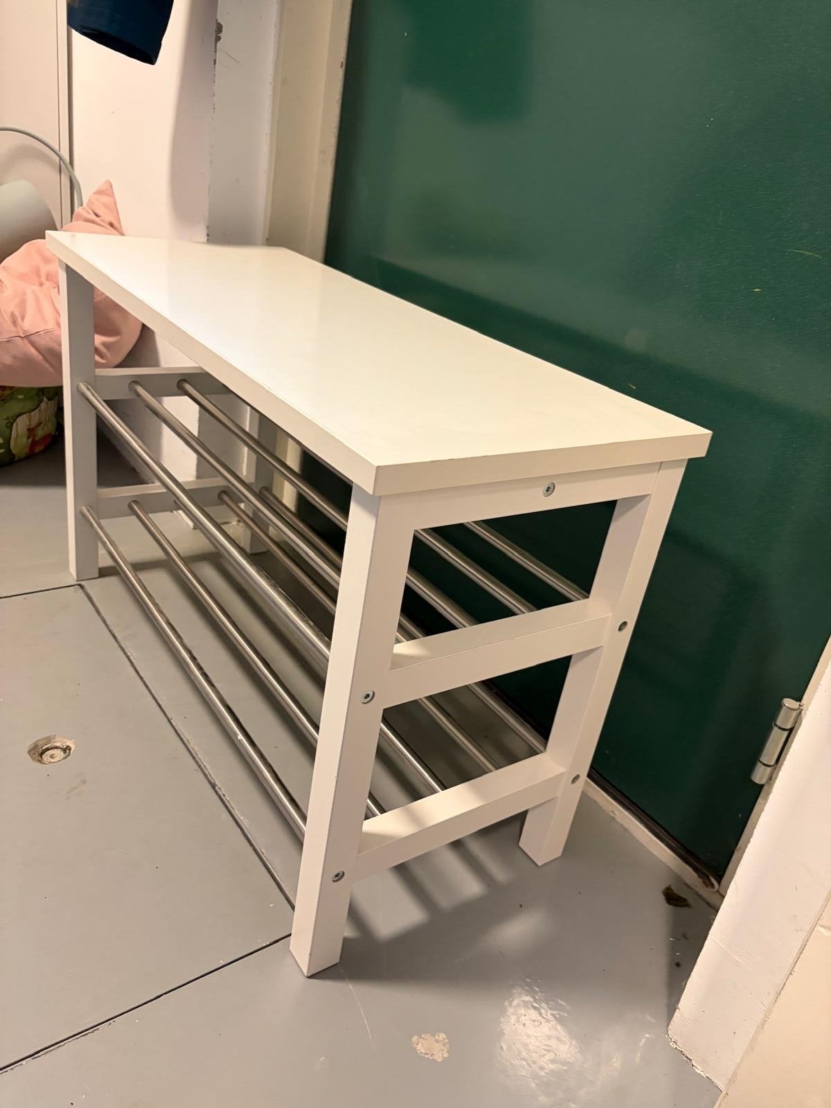 Ikea Tjusig schoenenbankje, wit, 108x34x50 cm, Ophalen, Gebruikt