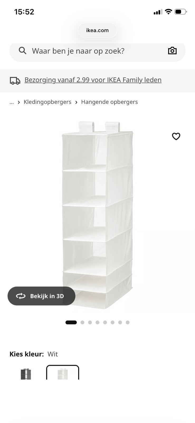 Ikea Skubb kledingkast organizer 2 stuks, Ophalen, Gebruikt