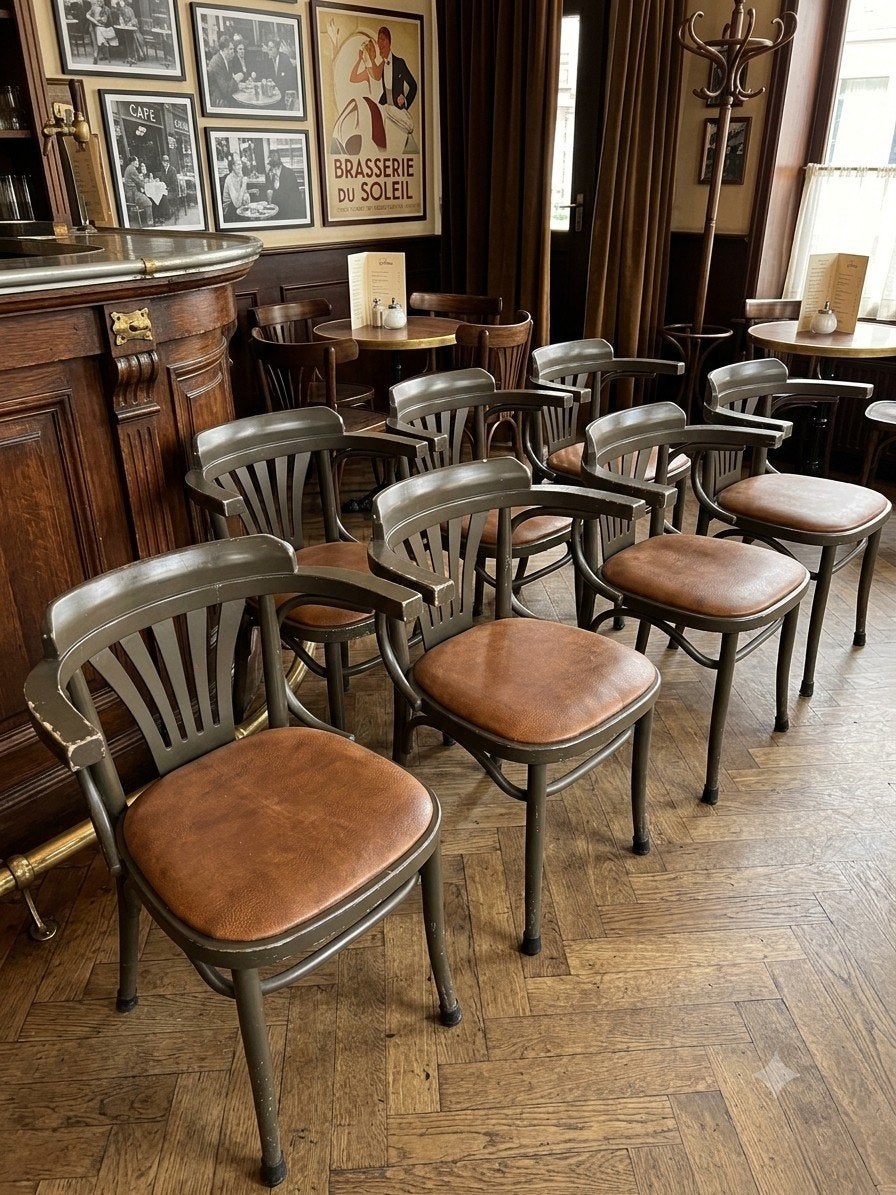 Thonet Stijl Cafe Bistro Stoelen, Ophalen, Gebruikt, Bruin, Vijf, Zes of meer stoelen